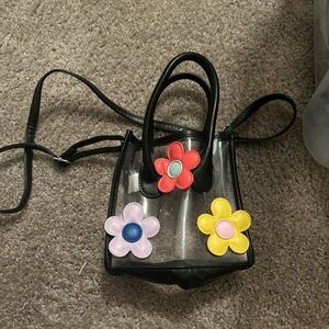 Clear Bag with Floral Accents